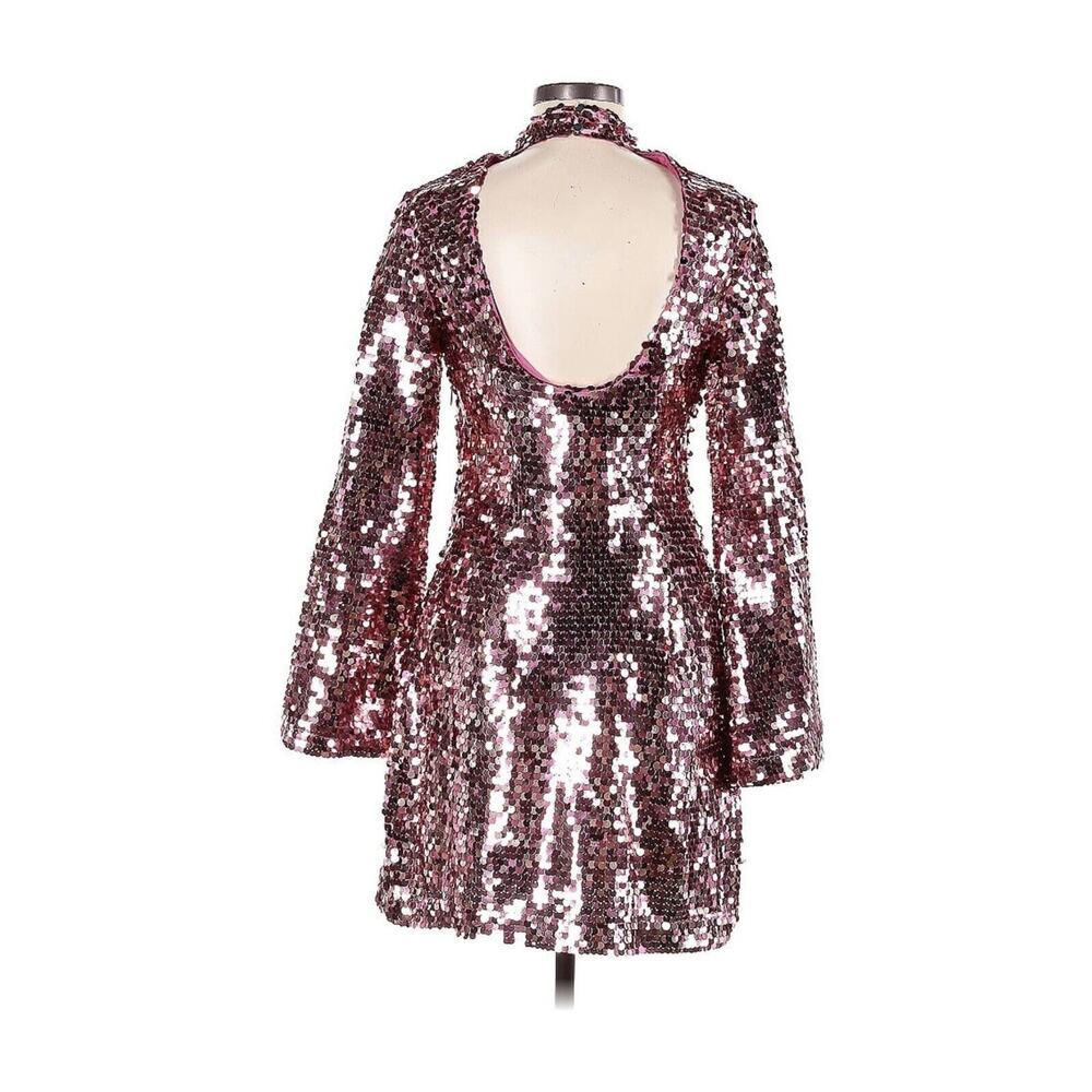 Anthropologie Red Sequin Mini Dress - Picture 3 of 4